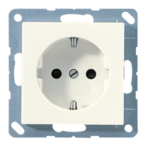 Розетка JUNG ECO PROFI, скрытый монтаж, с заземлением, бежевый, EP1420