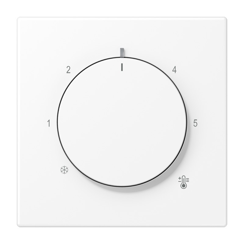 Накладка для механизма терморегулятора LS 990, LS plus, LS ZERO, LS-design, поворотный, датчик t° воздуха (встроенный), датчик t° пола (внешний), без таймера, цвет - белый матовый