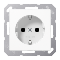 Розетка JUNG A 500, скрытый монтаж, с заземлением, белый