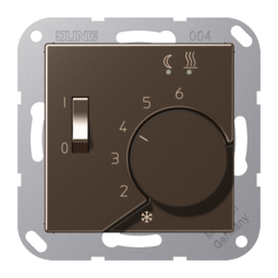 Термостат для теплого пола JUNG А-СЕРИЯ, с датчиком, мокка