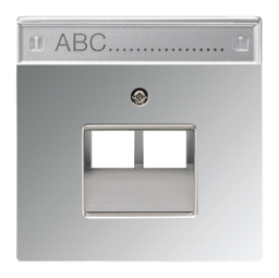 JUNG LS 990 Блестящий хром Накладка 2-ой наклонной ТЛФ/комп розетки с полем для надписи